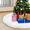 Christmas Decorations 2023 Merry Tree Skirt Plush Faux Fur Xmas Carpet Cover Rug Home Ornament Year Navidad Decor White