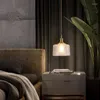 Kolye lambalar LED Cam Modern Başucu Masası Avize Kapalı Dekor Pirinç Mutfak Yemek Yatak Odası Asma Işık