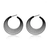 Hoopörhängen 1Pair Personlighet Svart Multi Layer Endless Circle For Women Simple Hollow Big Round Jewelry E395-2