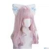 Andere Event Party liefert Plüschkatze Ohren Haarclip mit Bowknots Lolita Kätzchen Haarnadel Pelzige Tierkopfbedeckung Dekorative Barrettes dhpxb