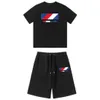 Heren trainingspakken t-shirt sets Pluche letter streetwear casual ademende zomerpakken Tops shorts T-stukken buitensportpakken sportkleding kwaliteitsset