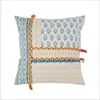 Pillow Bohomia Geometric Embroidery Hand Plait Cover Pompom Home Decor 45x45cm Sofa PillowCase Sham