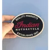 Dikiş kavramları araçları Hint Motosiklet Kalitesi Deri 1901 Oval Biker Kulübü Mc Ön Ceket Yelek Ayrıntılı İşlemeli Damla Desen