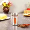 Spice Organiser Salt and Pepper Shakers with 3 Adjustable Pour Holes Stainless Steel Seasoning Container Spice Jars Shaker KDJK2301