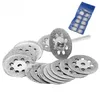 Novo 10pcs 22mm Mini Sharp Diamond Cut Off Rotary Tool Disks Discos de DIY Ferramentas Acessórios para Dremel com 2pcs haste