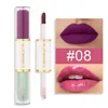 Lip Gloss Dual Head 8Colors Moisturizing Liquid Lipstick Velvet Matte Lipgloss Red Tint Waterproof Cosmetics Makeup