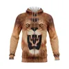 Męskie bluzy z kapturem Animal Tiger 3D Printed Bluie Casual Long Rleeve SportWear Rekretowa odzież Zwaj zapinanie