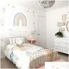 Stickers muraux Funlife Nursery Boho Rainbow Stickers Fonds d'écran Étanche Enfants Salon Chambre Enfants Bébé Décor À La Maison 220523 Dro Dh5Lh