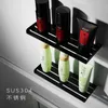 Étagères de salle de bain en acier inoxydable noir mural en métal douche étagère d'angle panier de rangement porte-serviettessalle de bain