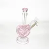 9 inch Pink Glass Bong heart shape glass bowl Hookah Shisha Beaker Dab Rig Smoking Water Pipe Filter Bubbler W ICE Catcher