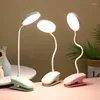 Lampes de table Lampe de bureau à pince LED rechargeable Lampe de lecture 3 niveaux Chaud Blanc froid Flexible Clip facile Lire la nuit au lit