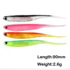 5Pcs/bag Fishing Rainbow Soft Bait T Tail Lifelike fish Sequin Swing Fishing Spinner Baits Worm Soft Lures Saltwater Freshwater For Bass