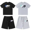 Heren trainingspakken t-shirt sets Pluche letter streetwear casual ademende zomerpakken Tops shorts T-stukken buitensportpakken sportkleding kwaliteitsset