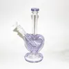 narguilés 9 pouces coeur amour verre bong couleur rose dab plates-formes pétrolières barboteur mini conduites d'eau en verre avec 14mm bol coulissant pièce clous de quartz