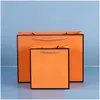 Gift Wrap Creative Highquality Orange Väskor för butikskläder Bröllop Julfestleveranser Handväskor Drop Delivery Home Garden Fes Dheif