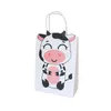 Personalizzato Cute Jungle Animal Tote Bag Zoo Happy Birthday Party Paper Candy Box Sacchetti di carta regalo per bambini A379