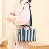 3pcs Messenger Bags Women Canvas Striped Prints Patchwork Large Capacity Crossbody Bag Mix Color