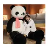 Plush Dolls 95Cm Cute Baby Big Nt Scarf Panda Bear Stuffed Animal Doll Animals Toy Pillow Cartoon Kawaills Girls Lover Gifts 220409 Dhfnm