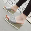 Slippers Sagace Crystal Sandals Women High High Cheels Summer Shoes Fashion Rhinestone Beach Flip Floplops Platform