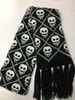 Dragon Skull Scarf Unisex Women Man Winter Knitted Pashmina Shawl Black Acrylic Echarpe Luxury Female Skeleton Wrap With Fringes