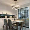 Люстры современный круглый светодиодный блеск с тремя кольцами для столовой гостиной