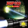 Фонарики факелов высокой мощности светодиодные фонарики 250000 Lumens XHP200 Тактические фонарики фонарика