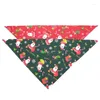 Colliers pour chiens Motif de Noël Écharpe pour animaux de compagnie Bandana Cou Bavoirs Père Noël Tissu imprimé Chiot Collier Bavoir Toilettage Fourniture