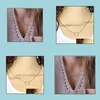 Pendant Necklaces Unique Circle Lariat Necklace Women Turkish Jewlery Sier Gold Plated Chain Long Drop Delivery Jewelry Pendants Dheeh