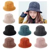 Wide Brim Hats Winter Chunky Braided Cable Knitted Bucket Hat 2023 Women Solid Color Twist Striped Short Sunscreen Packable Fisherman Cap