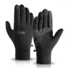 Cycling Gloves 1 Pair Of Outdoor Nylon Waterproof Warm Touch Screen Non-slip For Hiking