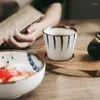 컵 접시 200ml 일본 스타일의 손으로 그린 ​​티 컵 세라믹 워터 요리 음주 식당 식탁기 도매