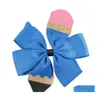 Hair Accessories Kids Bow Clip Back To School Girl Handmade Thread Color Stitching Pencil Floral Headdress 181 Y2 Drop Delivery Baby Dhavm