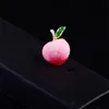 Broszki szpilki 2023 Mały projektant dla kobiet marka Piękna różowa szkliwa owoc brzoskwini broszka biżuteria dama odzież broszka