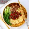 Tigelas estilo japonês estilo melamina aço inoxidável tigela de tabela de mesa de cozinha macarrão de sopa prato de arroz grande ramen colher anti gota para criança