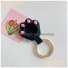 Porte-clés Pet Cat Paw Airtags Air Tags Locator Tracker Ers Sile Étui de protection Anti Lost Antiscratch Fall Device Cartoon Keychains Dhu2Z