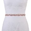 Bröllopssashes S421-RG Bridal Belt Rose Gold Rhinestones Belts Pearls For Bride Bridesmaid Dress Women