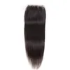 Straight body wave silky top lace closure 4x4 swiss transparent lace preplucked single knotted