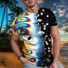 Heren t shirts 2023 zomer kleding t-shirt grappige graffiti 3d printing mannen en vrouwen feest toppaar stretch oversized set