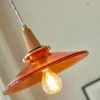 Pendant Lamps Amber Glass Light Orange Milk Tea Shop Horn French Medieval Nostalgic Restaurant Bedside Copper Nordic Log Chandelier