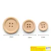 100pcslot Mixed Wooden Buttons Natural Color Round 4Holes Sewing Scrapbooking DIY Buttons Sewing Accessories Wholesale Price