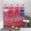 Party Favor Tanabata Valentines Day Decoration Color Roses Starry Sky Glowing Gold Foil Rose Gift Box For Women Drop Delivery Home G Dhxbt