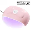 Nail Art Kits Ly 54W Lamp 60/90/120S Timing 18 Led/Uv Gel Polish Sensor Drying Light Usb Manicure Device For Diy Drop Delivery Health Dhdfk