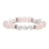 Rosenquarz Stein rosa Opalglasperlen Strang Armband für Frauen Mädchen Schmuck Schmuck