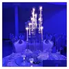 Decorazione per feste Candelabro in acrilico 4 5 8 9 Teste Braccia Portacandele Centrotavola per matrimoni Centrotavola Supporto per fiori Candelabro Home Dhfas