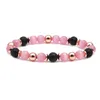 Rosenquarz Stein rosa Opalglasperlen Strang Armband für Frauen Mädchen Schmuck Schmuck