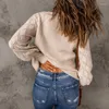 Frauen Strick Feste Farbe Strickjacke Pullover Frauen locken lässige Langschläfe Single-Breast V Hals 2023 Herbst Winter Mode