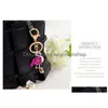 Nyckelringar Flamingo Keychains Rhinestone Fashion Car Charm Pendant Animal Keyrings Bag smycken Tillbehör Män kvinnor Kedja Drop Delive DHC2T