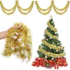 크리스마스 장식 6pcs 2m 생일 결혼식 연도를위한 틴셀 화환 교수형 장식 금속 트위스트 크리스마스 나무 장식