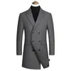 Misto lana da uomo Trench coat doppio petto nero da uomo Winter Brand Business Slim Fit e giacca a vento Peacoat 230107