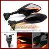 2 X Motorcycle LED Turn Lights Side Mirrors For YAMAHA YZF-R1 YZF R1 1000 CC YZF1000 YZFR1 20 21 22 2020 2021 2022 Carbon Turn Signal Indicators Rearview Mirror 6Colors